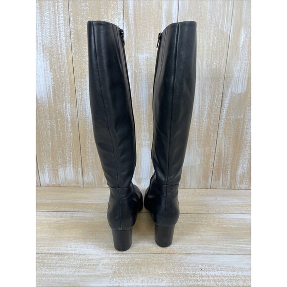 Vionic Tahlia Women’s Knee High Leather Black Boots Block Heel Size 10 - Picture 3 of 10